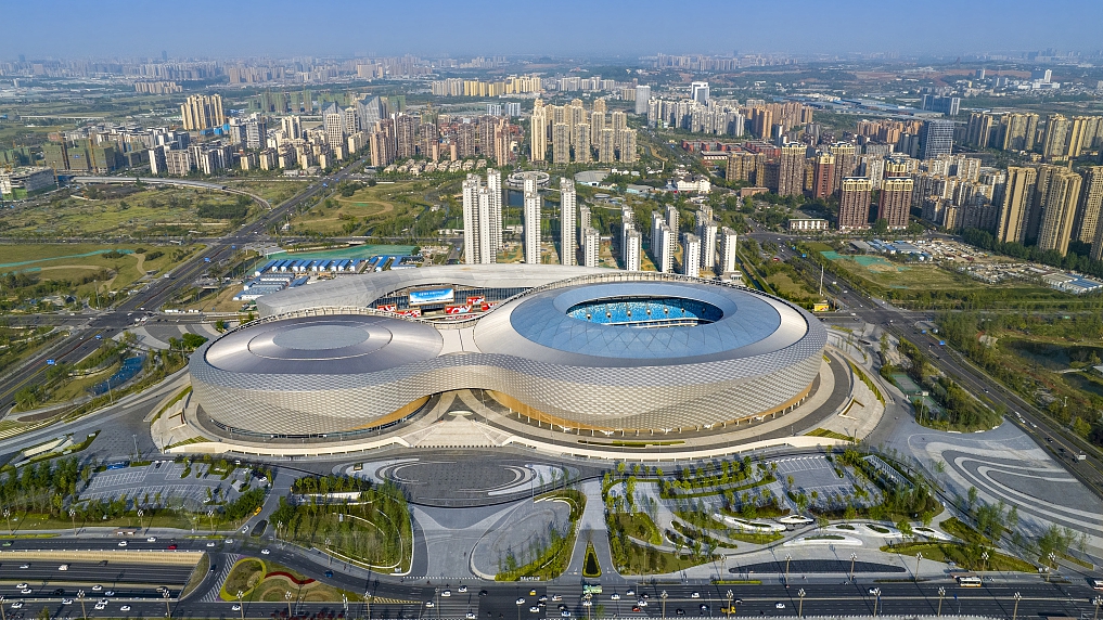 Fenghuangshan Sports Park Gymnasium, the major venue of the 31st FISU World University Games. /CFP