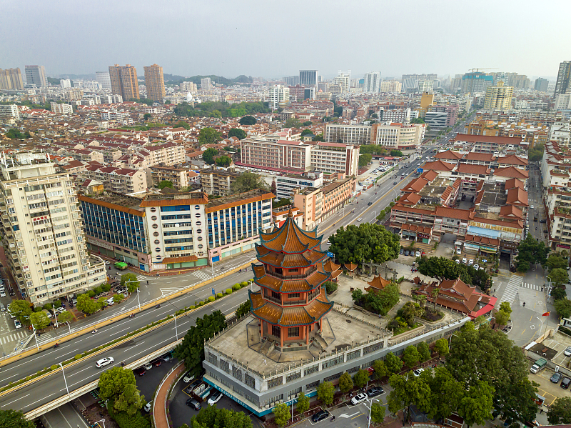 Built in 1572, the Bagua Tower is one of the most famous historical sites in Zhangzhou City, Fujian Province. /CFP