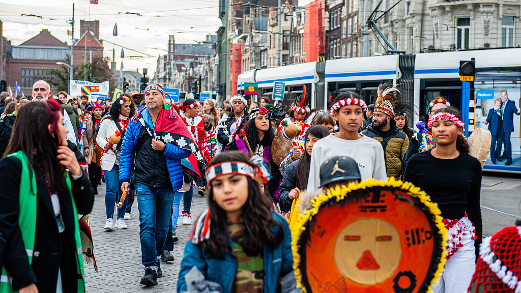 Protesters hit the streets opposing the country's colonial past in the Netherlands, October 12, 2022. /CFP