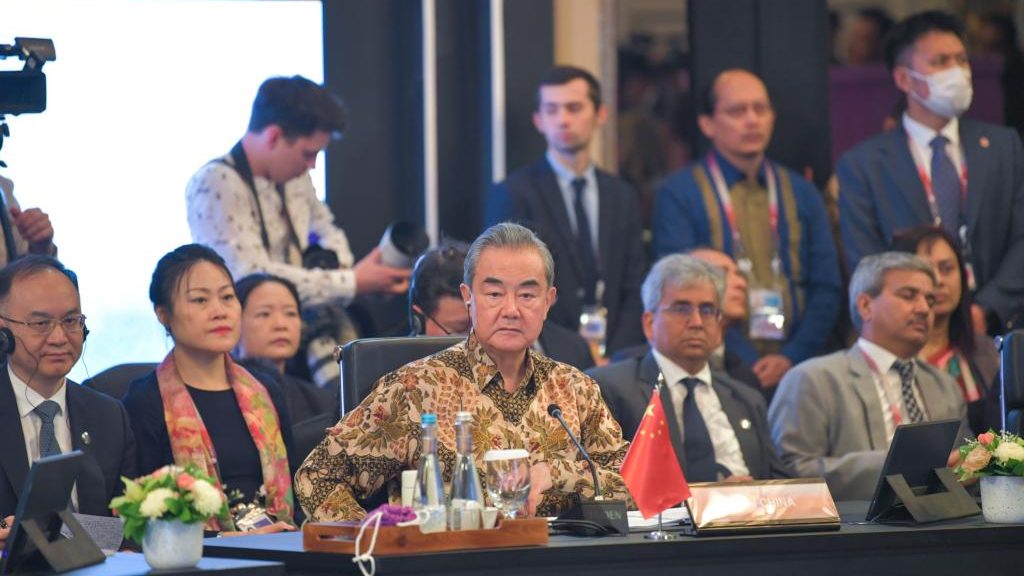 Wang Yi, director of the Office of the Foreign Affairs Commission of the CPC Central Committee, attends the 13th East Asia Summit Foreign Ministers' Meeting in Jakarta, Indonesia, July 14, 2023. /Xinhua