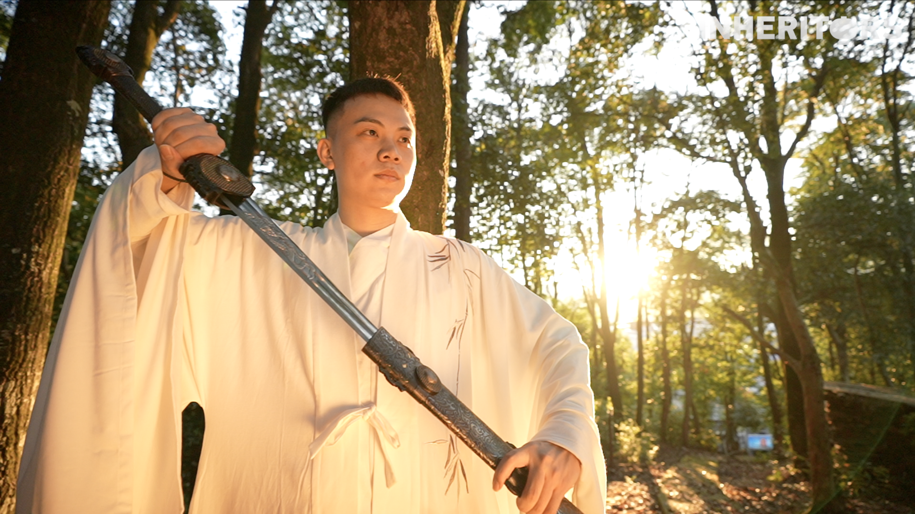 A man performs a sword dance in Longquan, east China's Zhejiang province in this undated photo. /CGTN