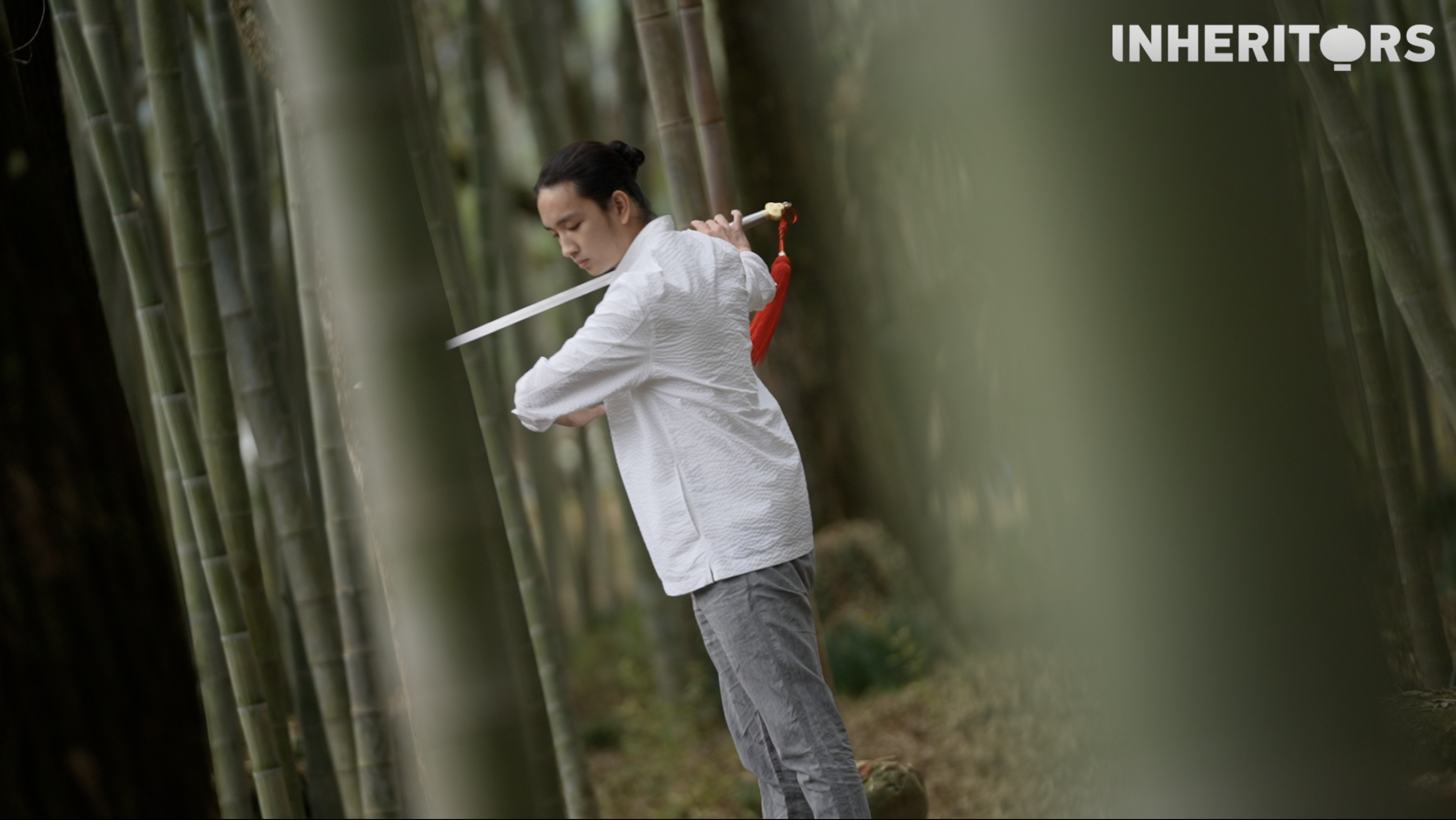 Hu Yang, principal dancer of the China National Opera & Dance Drama Theater, performs a sword dance in Longquan, east China's Zhejiang province in this undated photo. /CGTN