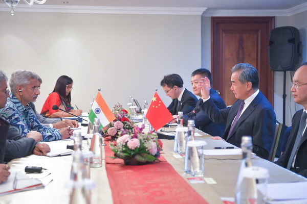 Director of the Office of the Central Commission for Foreign Affairs Wang Yi meets Indian External Affairs Minister Subrahmanyam Jaishankar in Jakarta, Indonesia, July 14, 2023. /Chinese Foreign Ministry