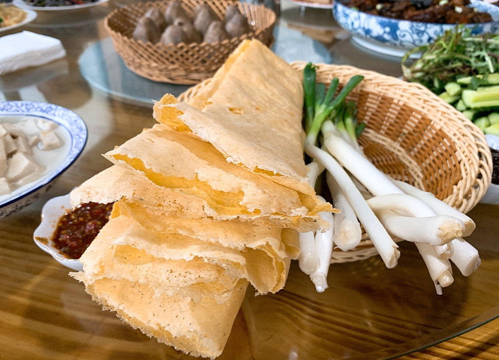 An undated photo shows Shandong jianbing, one of the most famous types of pancake found in China. /CFP