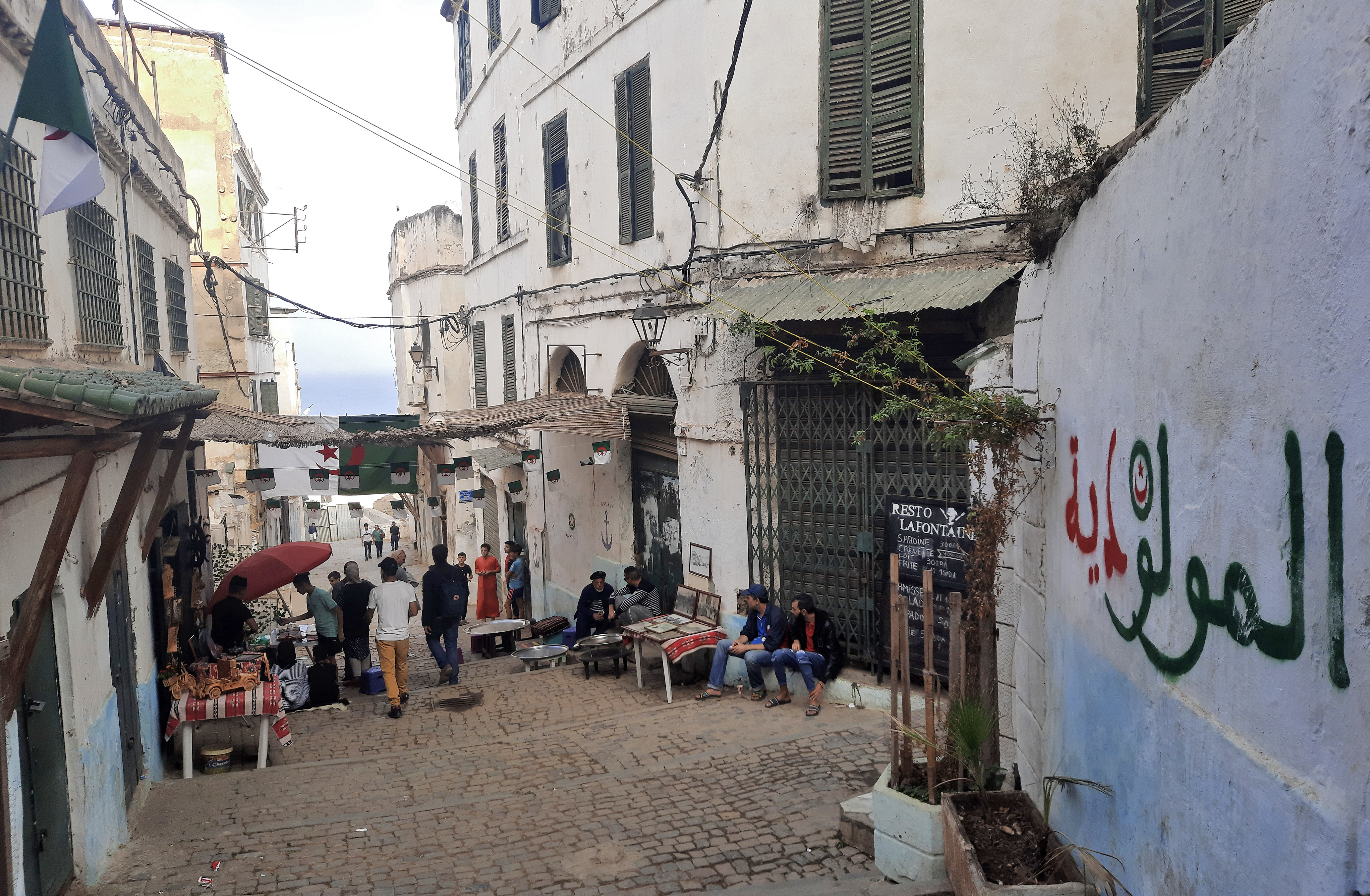 A picture, taken on November 3, 2022, shows a narrow alley of Algiers' central Kasbah historic district. /AFP