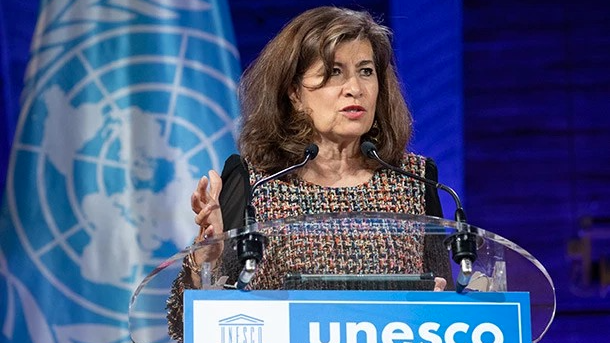 Gabriela Ramos, UNESCO's assistant director-general for social and human sciences, gives remarks at the International Conference on Ethics of Neurotechnology held at its headquarters in Paris on July 13, 2023. /UNESCO