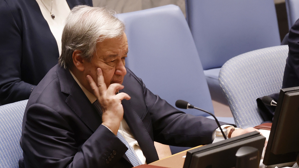 United Nations Secretary-General Antonio Guterres at a Security Council meeting on AI at the United Nations in New York City, U.S., July 18, 2023. CFP