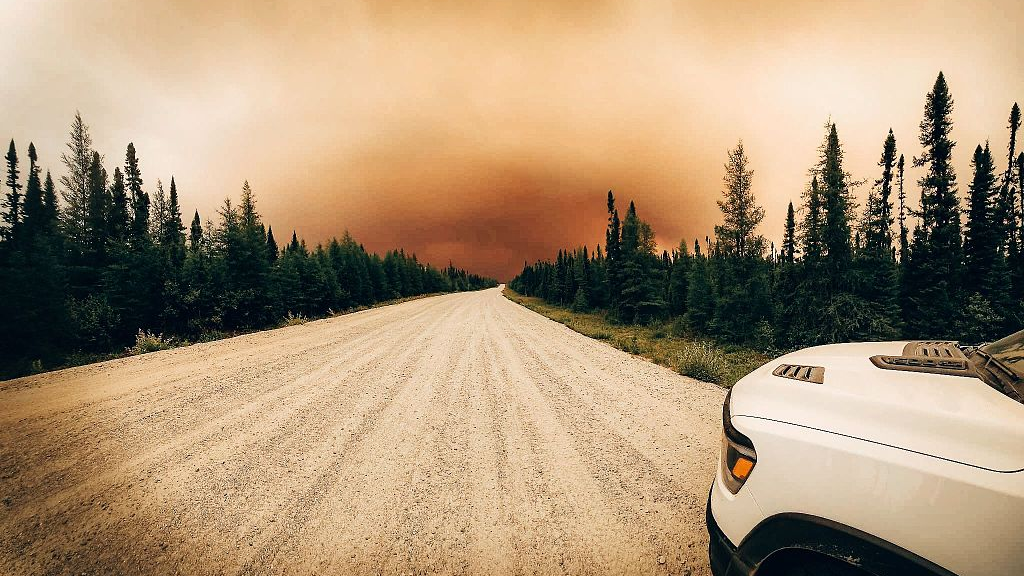 Wildfire smoke clouded the sky in the northern zone of Canada's Quebec Province on July 14, 2023. /AFP
