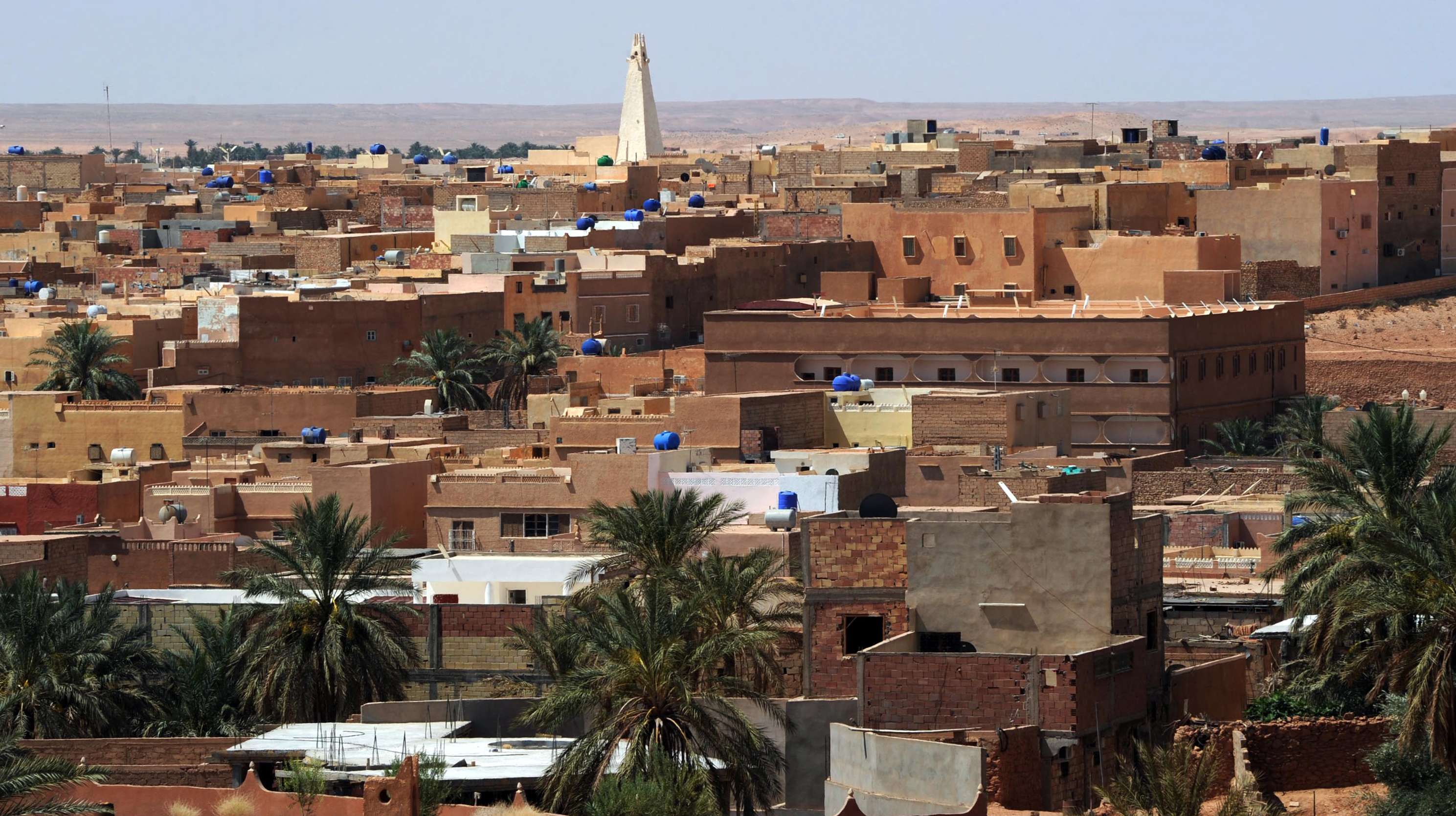 A picture taken on July 9, 2015 shows the Algerian town of Guerara in the M'zab valley. /AFP