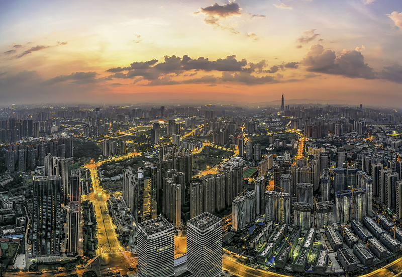 A panorama of Jinjiang District of Chengdu City, Sichuan Province. /CFP