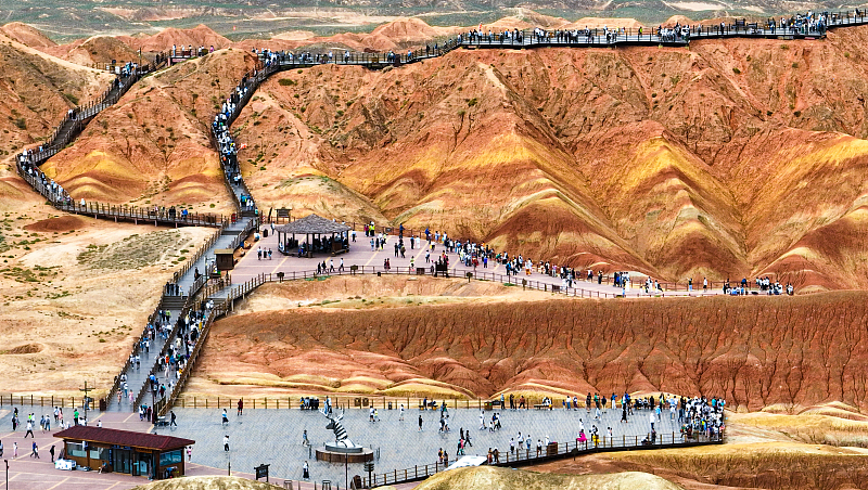 The Zhangye Danxia National Geological Park attracts tens of thousands of visitors every year thanks to its amazing natural scenery, in Zhangye City, Gansu Province. /CFP