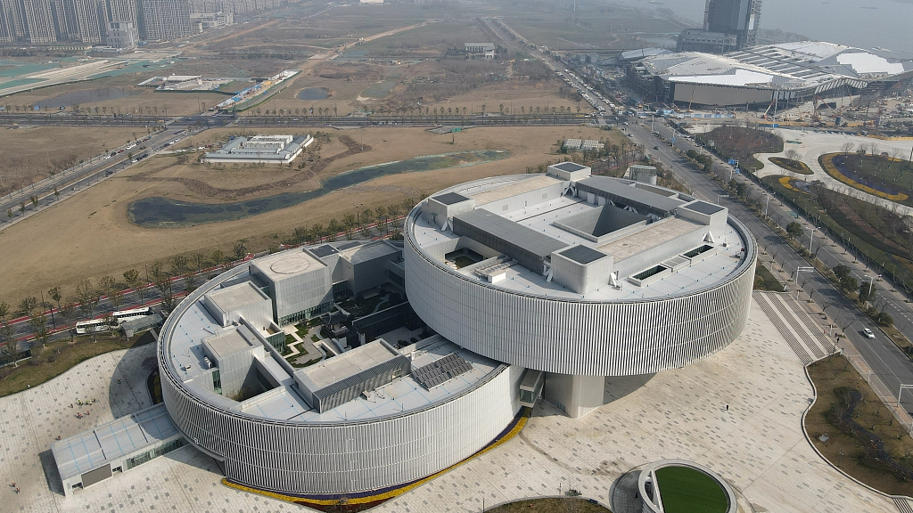 A view of the civic center of the Jiangbei New District, Nanjing City of east China's Jiangsu Province. /CFP