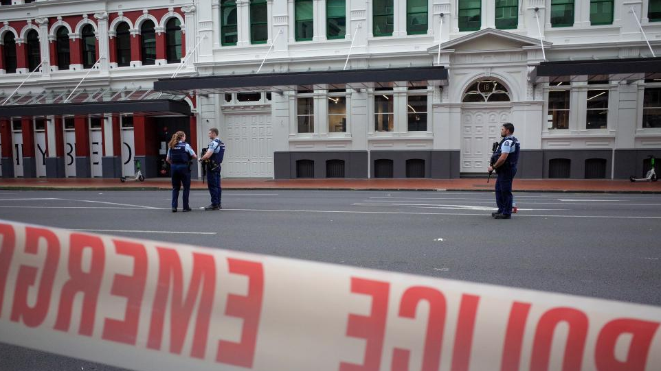 A road near the site of a gun incident is cordoned off in Auckland, New Zealand, July 20, 2023. /Xinhua