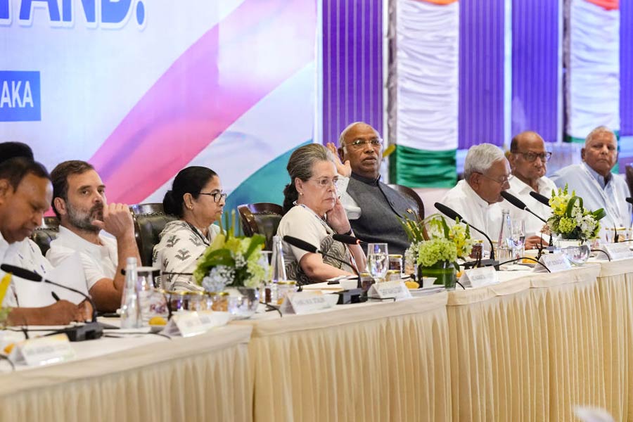 Leaders of India's major opposition parties meet, Bengaluru, India, July 18 2023. /Reuters