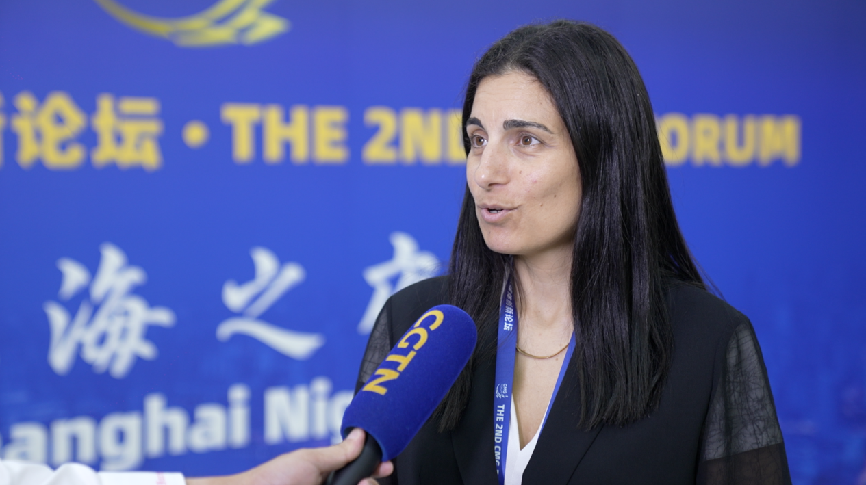 Ravit Baer, consul general of Israel to Shanghai, is interviewed by CGTN at the 