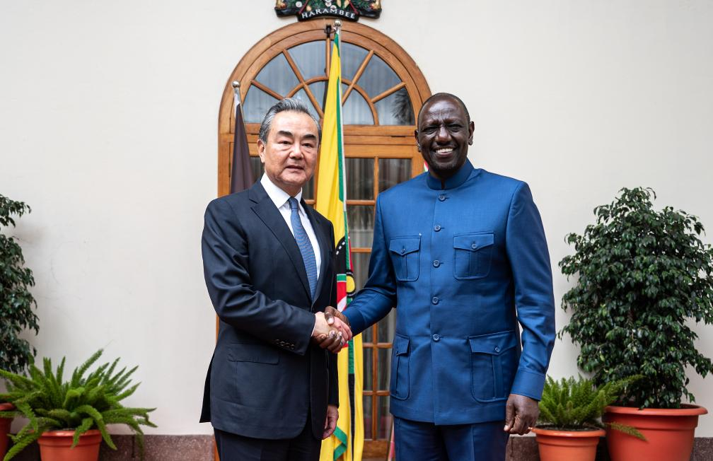 Wang Yi, director of the Office of the Foreign Affairs Commission of the CPC Central Committee, meets with Kenyan President William Ruto in Nairobi, Kenya, July 22, 2023. /Xinhua