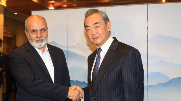 Wang Yi (R), director of the Office of the Communist Party of China Central Commission for Foreign Affairs, meets with Secretary of Iran's Supreme National Security Council Ali Akbar Ahmadian, Johannesburg,  South Africa, July 24, 2023. /Xinhua