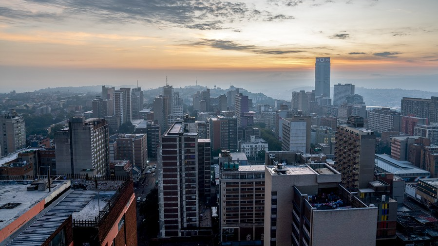 A sunrise view in Johannesburg, South Africa, March 7, 2023. /Xinhua