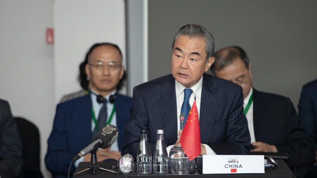 Wang Yi attends the 13th Meeting of BRICS National Security Advisers and High Representatives on National Security, Johannesburg, South Africa, July 25, 2023. /Xinhua