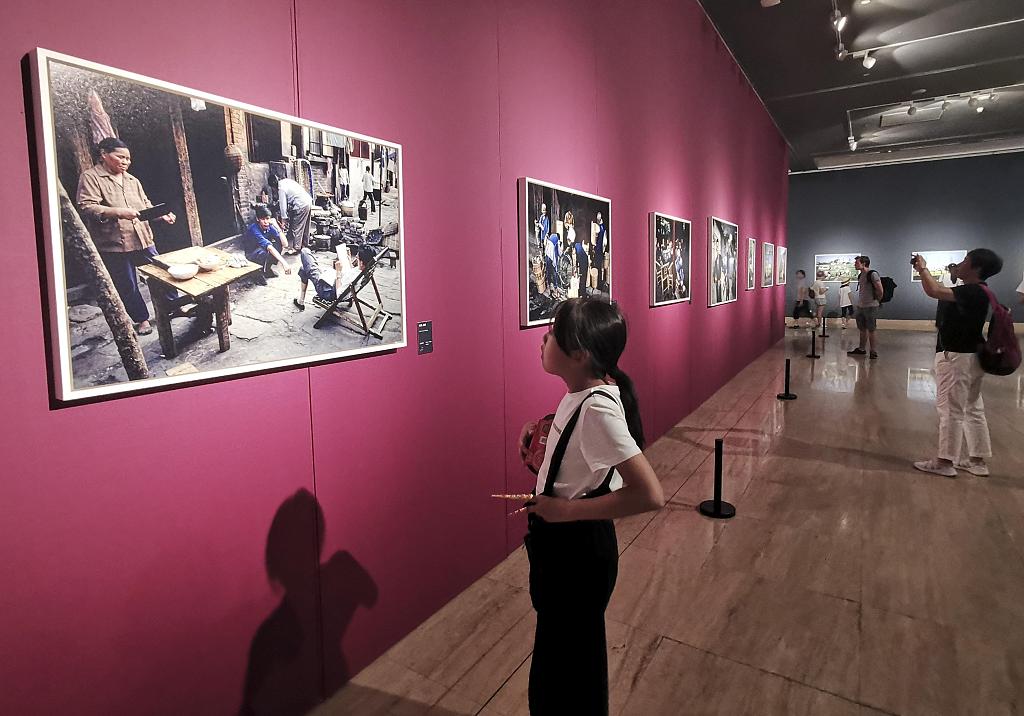 This photo, taken on July 18, 2019, shows French photographer Bruno Barbey's solo exhibition 