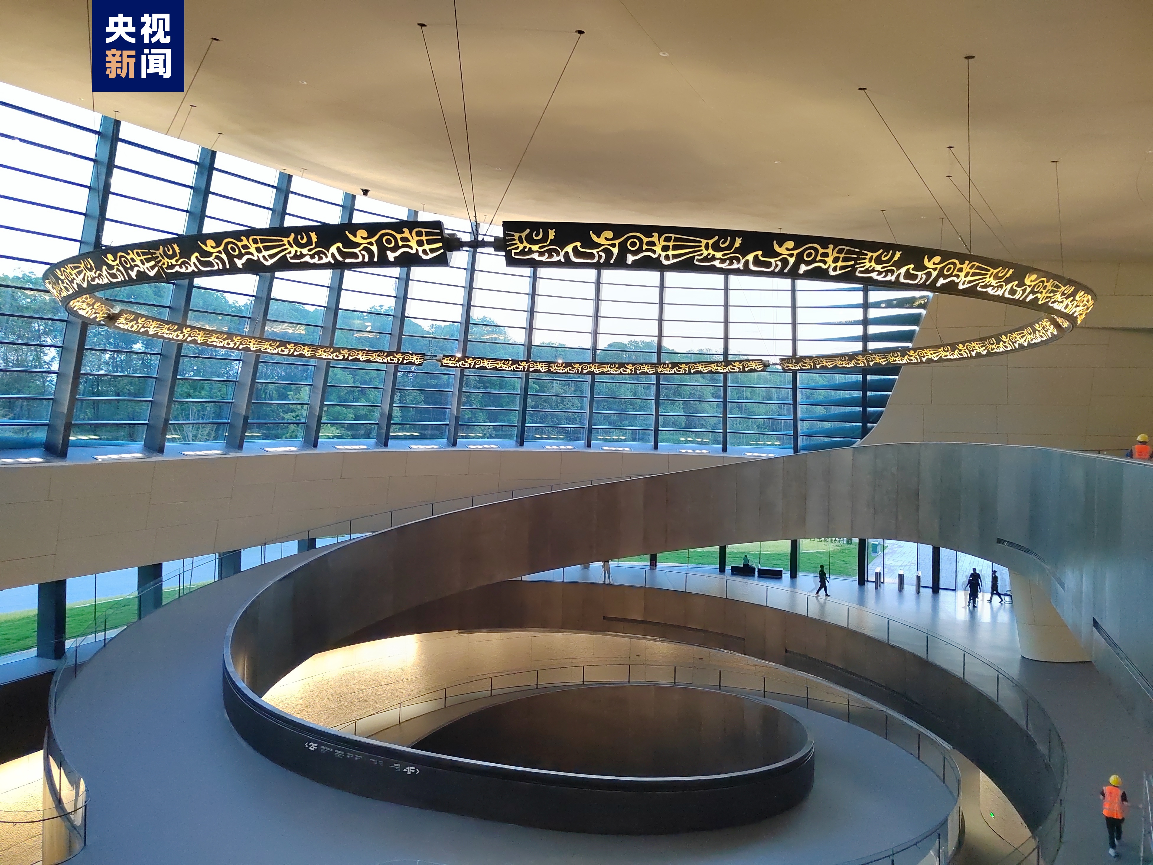 An interior view of the new exhibition hall at the Sanxingdui museum park located in Guanghan, southwest China's Sichuan Province /CMG