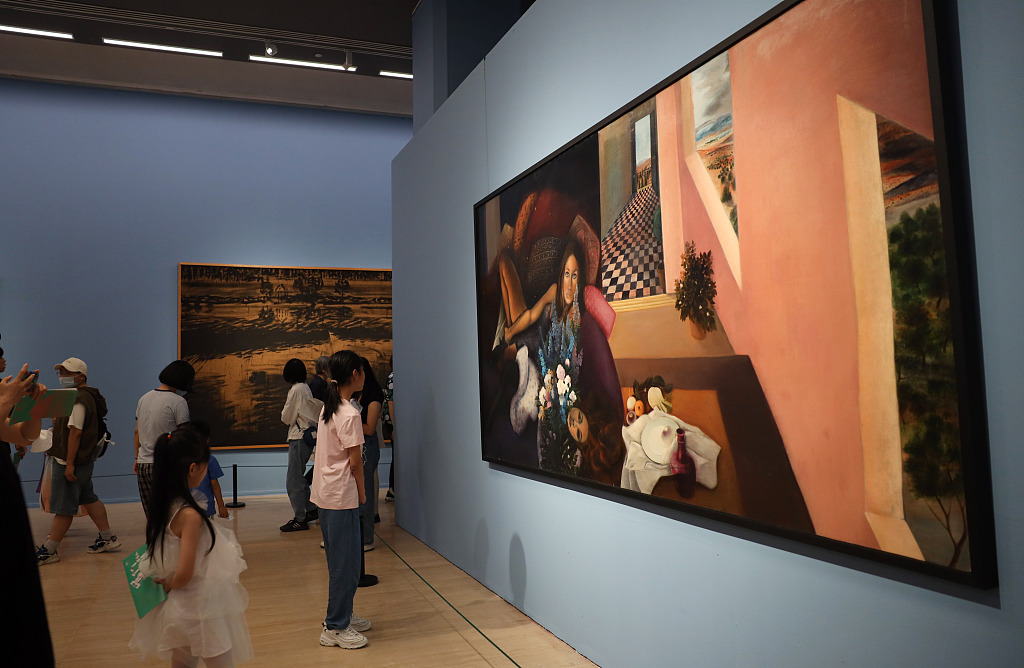 Photo taken on May 27, 2023 shows artworks from abroad displayed at the National Art Museum of China in Beijing. /CFP