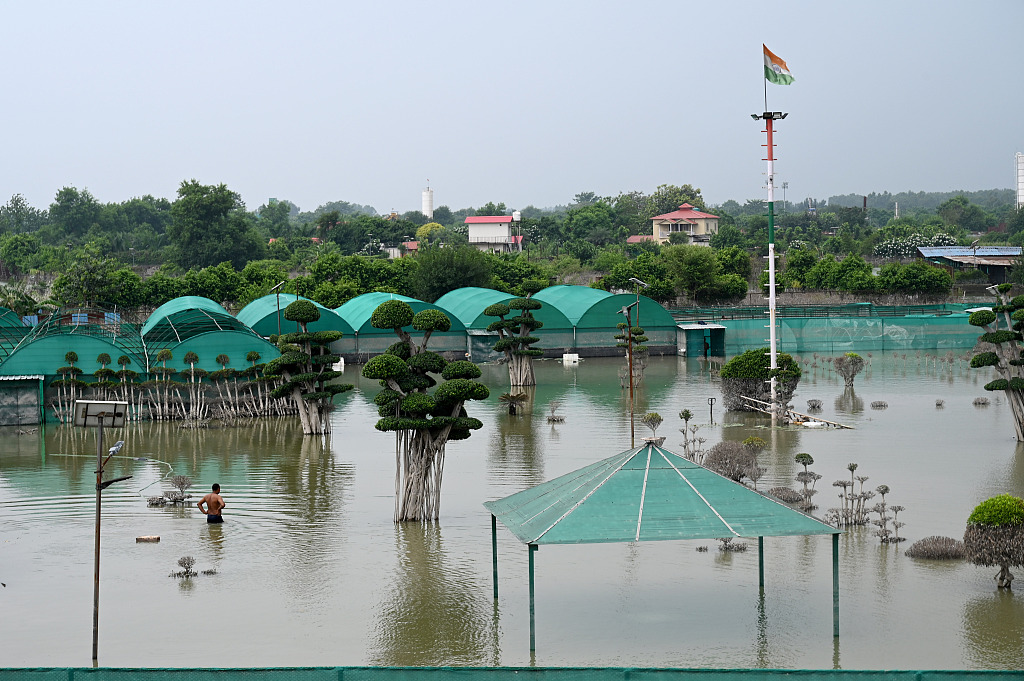 At least 2,000 farmhouses located on the floodplains in Noida were inundated by the flooding waters of the Yamuna river. Noida, India. July26, 2023. 