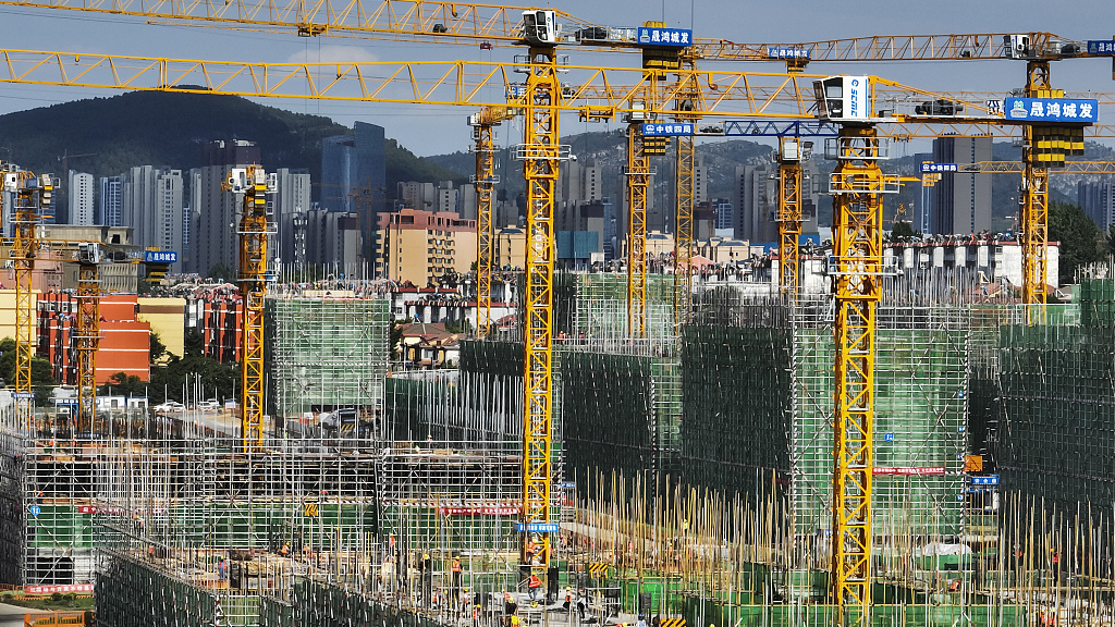 A construction site for rebuilding an urban village in Zaozhuang, east China's Shandong Province, May 24, 2023. /CFP