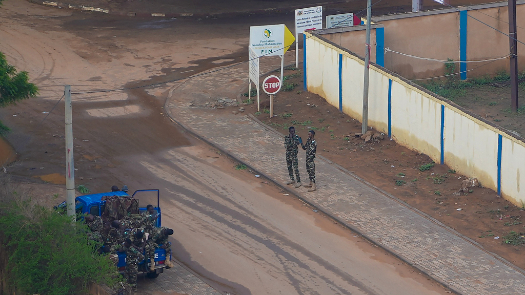 Nigerien gendarmes provide security in Niamey, Niger, July 29, 2023. /CFP