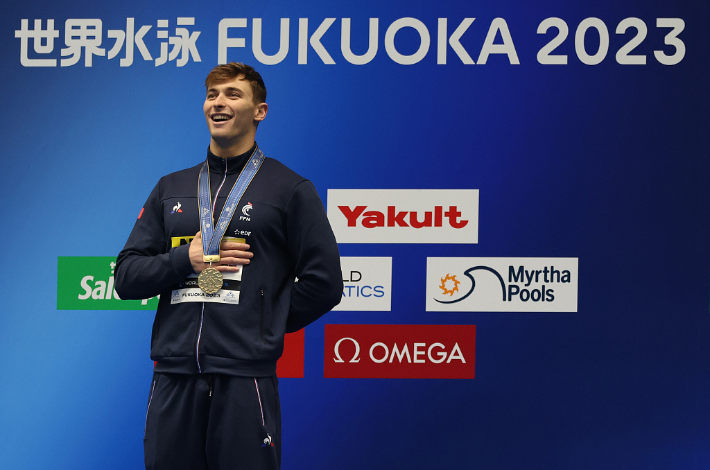 Maxime Grousset of France wins the men's 100m butterfly final during the World Aquatics Championships in Fukuoka, Japan, July 29, 2023. /CFP