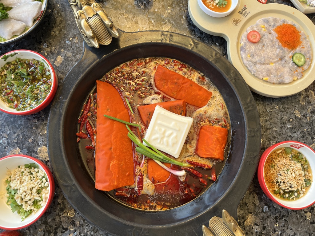 Cuisine of Sichuan Province is known as one of the eight Chinese culinary specialties. And as the provincial capital, Chengdu is a magnificent blend of what the province has to offer – with hotpot listed as the shining name card of the city. This photo taken on April 21, 2022 shows a hotpot served at a restaurant in Chengdu, Sichuan Province. /CFP