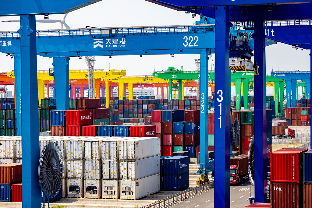 World's first zero-carbon smart terminal in Tianjin Port, north China's Tianjin Municipality, July 8, 2023. /CFP