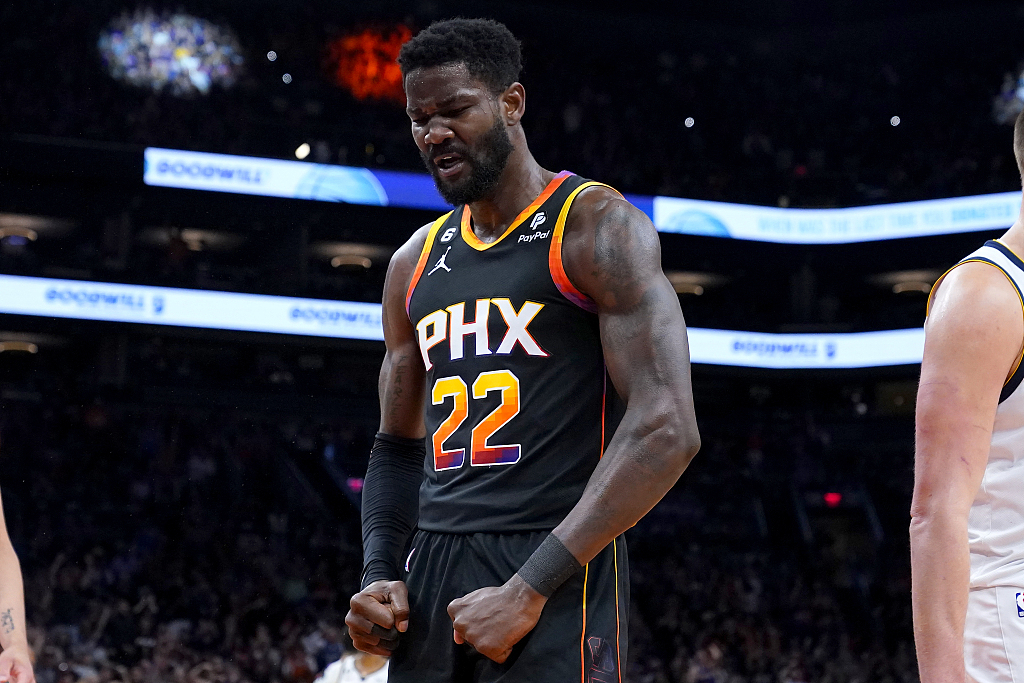 Deandre Ayton of the Phoenix Suns looks on in Game 4 of the NBA Western Conference semifinals against the Denver Nuggets at Footprint Center in Phoenix, Arizona, May 7, 2023. /CFP