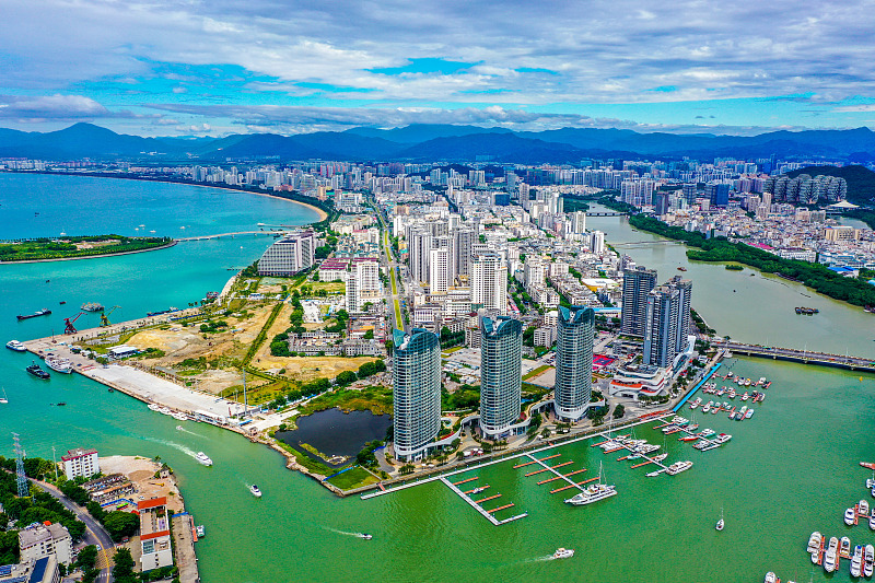 A panoramic view of Hongzhou Wharf Tourism and Leisure Block in Sanya City, Hainan Province /CFP