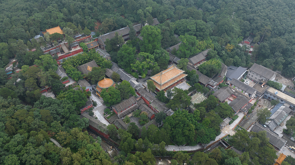 This photo taken on August 2, 2023 shows an aerial view of Tanzhe Temple in Beijing, China. /CFP