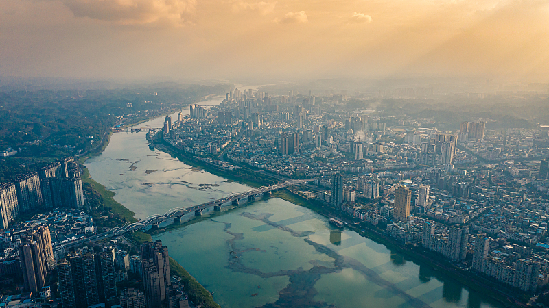 A panoramic view of Leshan City, Sichuan Province /CFP