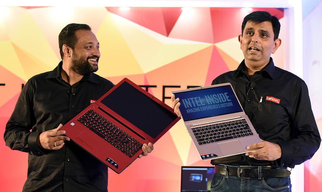 India-made laptops being launched by Lenovo in New Delhi, India. October 3, 2016. /CFP