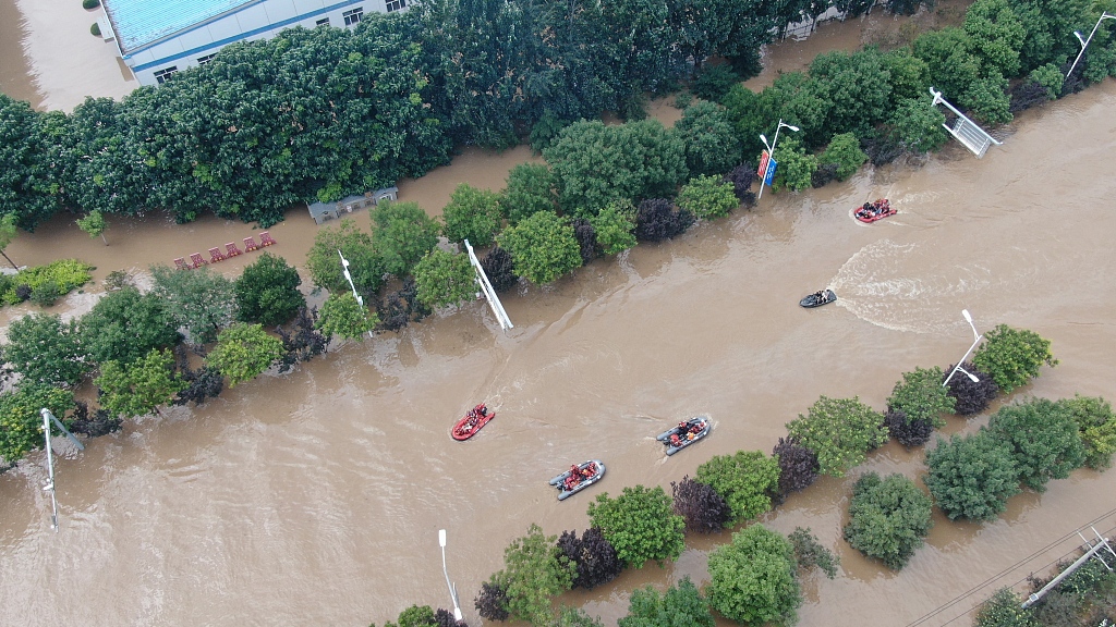 Live: Rescue underway in north China's Hebei's Zhuozhou after heavy floods