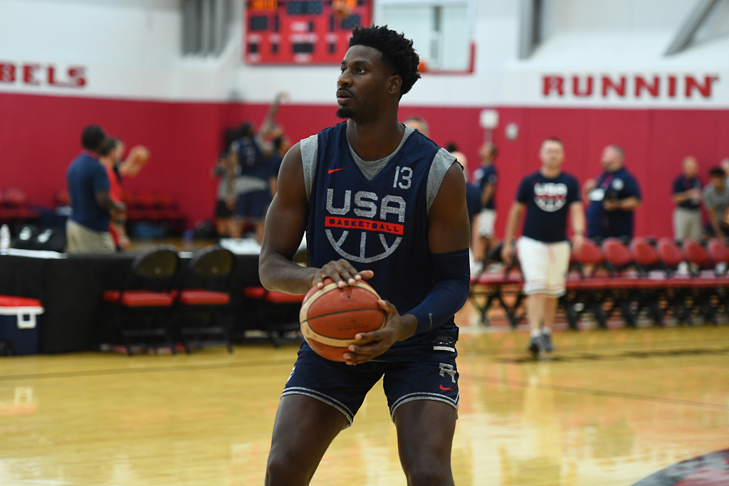 Jaren Jackson Jr. of USA shoots in practice at the Mendenhall Center of the University of Nevada, Las Vegas, August 3, 2023. /CFP