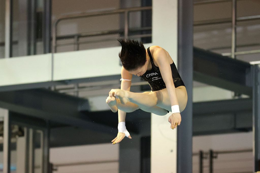Chen Yuxi during the women's 10m platform final on day two of the World Cup Super Final in Berlin, Germany, August 5, 2023. /CFP