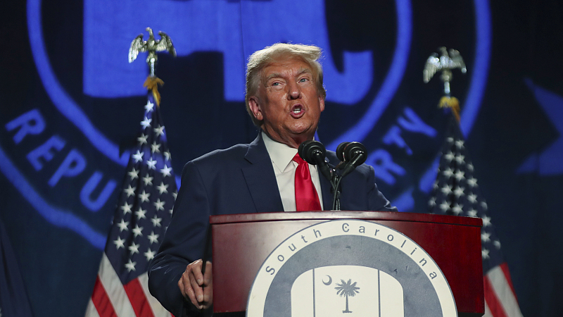 Former U.S. President Donald Trump speaks at the 56th annual Silver Elephant Gala in Columbia, South Carolina, August 5, 2023. /CFP