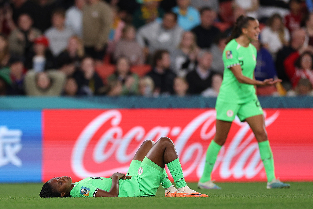 Players of Nigeria look frustrated after losing to England 4-2 in penalty shoot-out in the Round of 16 game at the FIFA Women's World Cup at Brisbane Stadium in Brisbane, Australia, August 7, 2023. /CFP