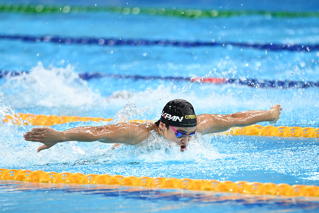 Kaito Tabuchi of Japan swims in the men's 400m individual medley final at the World University Games in Chengdu, China, August 7, 2023. /CFP