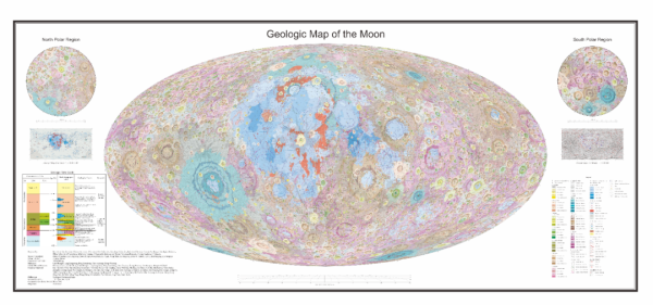 China released a geological map of the moon to a scale of 1:2,500,000 in May 2022. /Institute of Geochemistry of Chinese Academy of Sciences