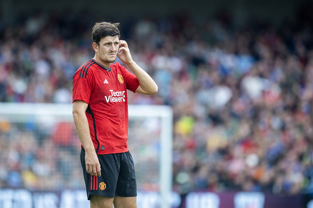 Harry Maguire during the pre-season friendly between Manchester United and Athletic Club Bilbao at the Aviva Stadium, in Dublin, August 6, 2023. /CFP