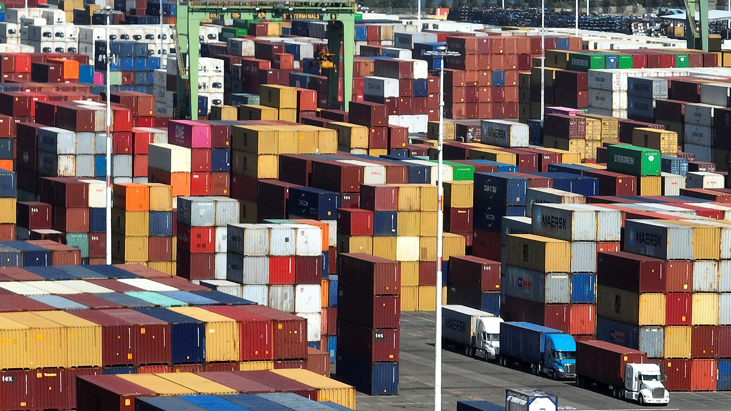 Shipping containers are seen stacked at the Port of Oakland, California, U.S., August 7, 2023. /CFP