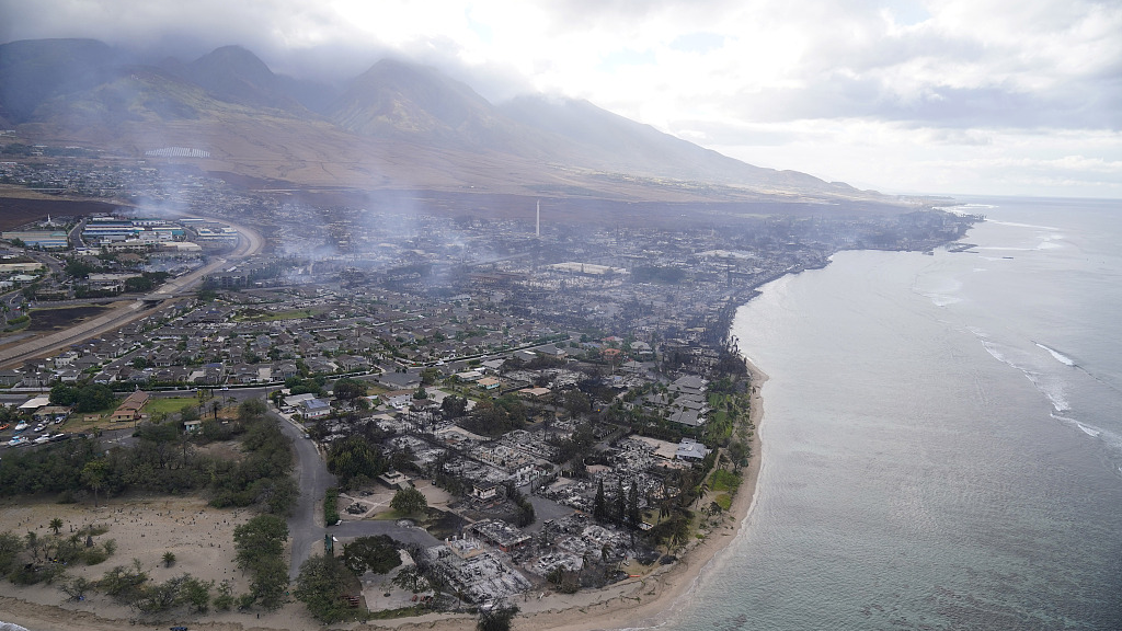 A wasteland of burned out homes and obliterated communities is left in Lahaina, Hawaii, August 10, 2023. /CFP