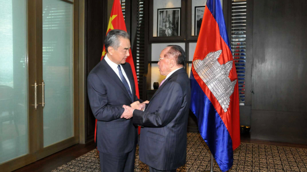 Chinese Foreign Minister Wang Yi meets with Cambodian Deputy Prime Minister Hor Namhong in Phnom Penh, Cambodia, August 12, 2023. /Chinese Foreign Ministry