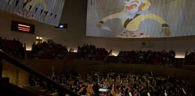 A screenshot from an online video shows the symphony 