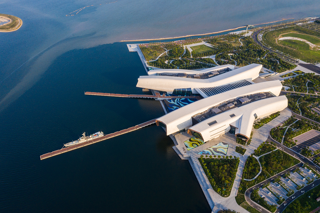 An undated photo shows an aerial view of the National Maritime Museum of China in Tianjin. /CFP